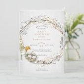 Invitation Rustic Bird et Nest Drive Thru Twins Baby shower (Debout devant)