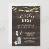 Invitation Rustic Birthday Party BBQ (Devant)