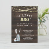 Invitation Rustic Birthday Party BBQ (Debout devant)
