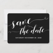 Invitation Rustic Blacksmith Calligraphy Mariage Date de sauv (Devant)
