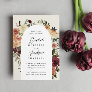 Invitation Rustic Bloom Watercolor Floral Arch Wedding