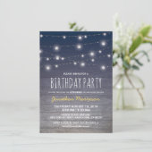 Invitation Rustic Blue Adult Mens fête d'anniversaire (Debout devant)