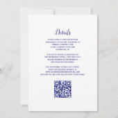 Invitation Rustic Blue Arch Portugais Carreaux QR Code Mariag (Dos)