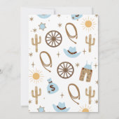 Invitation Rustic Blue Brown Garçons Premier Rodéo 1er Annive (Dos)