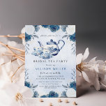 Invitation Rustic Blue Chinoiserie Tea Party Fête des mariées<br><div class="desc">Rustic Blue Chinoiserie Tea Party Bridal Show Invitation</div>