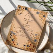 Invitation Rustic Blue Cornflower Wedding