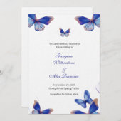 Invitation Rustic Blue Editable Photo Wedding Invite (Devant / Derrière)