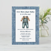 Invitation Rustic Blue Jean Boy Baby Shower (Debout devant)