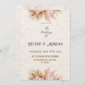 Invitation Rustic Blush Boho Floral Wedding Inviter (Devant / Derrière)