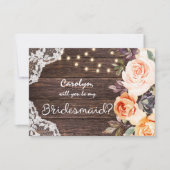 Invitation Rustic Blush Floral Be My Bridesmaid ? avec photo (Devant)