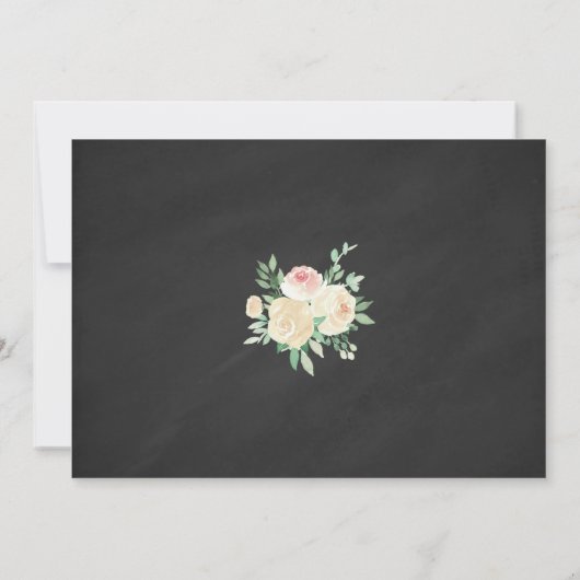 Invitation Rustic Blush Floral Lights Réception de mariage un (Dos)