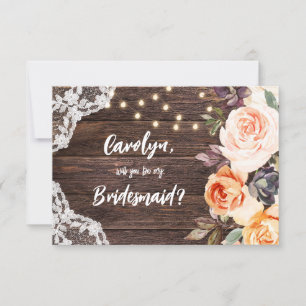 Invitation Rustic Blush Floral Serez-Vous Ma Femme D'Accueil