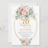 Invitation Rustic Blush Gold Template 70th Birthday Invitatio (Devant)