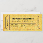Invitation Rustic Boarding Pass Style Wedding Invite (Devant)