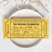 Invitation Rustic Boarding Pass Style Wedding Invite