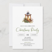 Invitation Rustic Bohemian Neutral Pine Wreath Christmas Card (Devant)