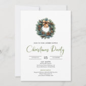 Invitation Rustic Bohemian Pine Wreath Neutral Holiday Invite (Devant)