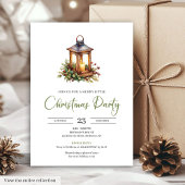 Invitation Rustic Bohemian Pine Wreath Neutral Holiday Invite