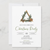 Invitation Rustic Bohemian Sage Green Holiday Dinner Invite (Devant)