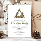 Invitation Rustic Bohemian Sage Green Holiday Dinner Invite