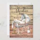 Invitation Rustic Boho Adventure commence le Baby shower (Devant)