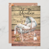 Invitation Rustic Boho Adventure commence le Baby shower (Devant / Derrière)
