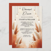 Invitation Rustic Boho Automne Ombre Dîner De Répétition Brow (Devant / Derrière)