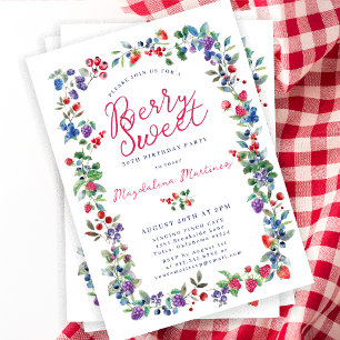 Invitation Rustic Boho Berry Sweet été 30e anniversaire
