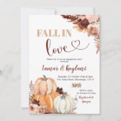 Invitation Rustic Boho Citrouille Tombe Dans L'Amour Partie E (Devant)