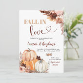 Invitation Rustic Boho Citrouille Tombe Dans L'Amour Partie E (Debout devant)