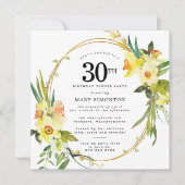 Invitation Rustic Boho Daffodil 30e anniversaire Dîner fête (Devant)
