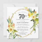 Invitation Rustic Boho Daffodil 70e anniversaire Dîner fête (Devant)