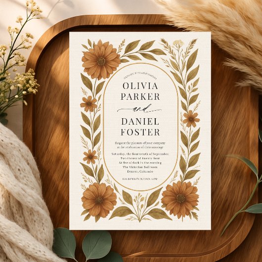 Invitation Rustic Boho Floral Wedding