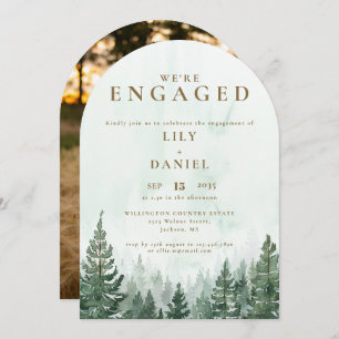 Invitation Rustic Boho Forest Engagement Party Photo Arch