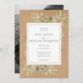 Invitation Rustic Boho Greenery Mariage photo (Devant / Derrière)