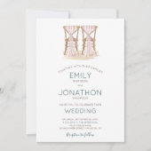 Invitation Rustic Boho Happy Couple Organza Chaises Mariage (Devant)