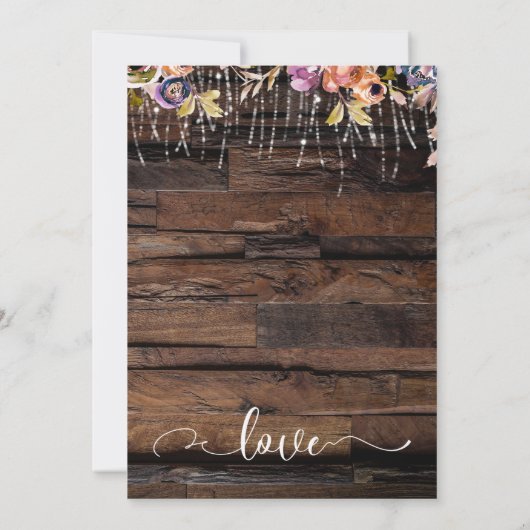 Invitation Rustic Boho Nous Avons Été Réception Seulement (Dos)