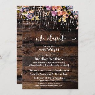 Invitation Rustic Boho Nous Avons Été Réception Seulement