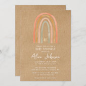Invitation Rustic Boho Rainbow Baby Sprinkle (Devant / Derrière)