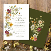 Invitation Rustic Boho Sage Green Wildflower Baby Shower