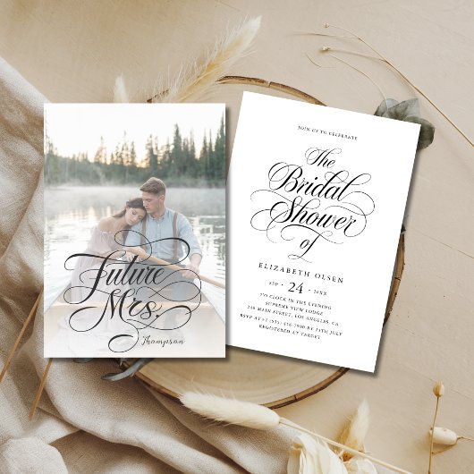 Invitation Rustic Boho Script Future Mme Fête des mariées Pho
