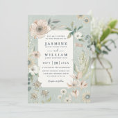 Invitation Rustic Boho Whimsical Blush QR Code Wedding (Debout devant)