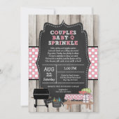 Invitation Rustic Bois Couples bébé Q Sprinkle Douche (Devant)