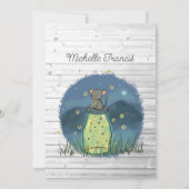 Invitation Rustic Bokeh Souris luciole Mason Jar Douche (Devant)