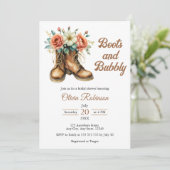 Invitation Rustic Boots and Bubbly Western Bridal Shower  (Debout devant)
