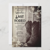 Invitation Rustic Boots Dernier Rodéo Western Bachelorette Pa (Devant)