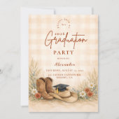 Invitation Rustic Boots Graduation Party (Devant)