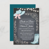 Invitation Rustic Boots or Bows Gender Reveal  (Devant / Derrière)