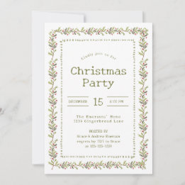 Invitation Rustic Botanical Christmas Party