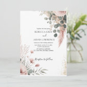 Invitation Rustic Botanical Eucalyptus Greenery Wedding (Debout devant)